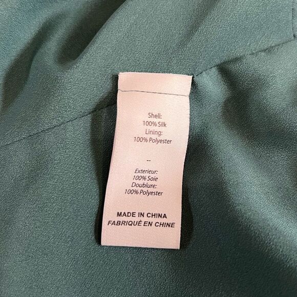 Cinq à Sept Amari Silk Top Sleeveless Twist Front Size Medium Green - Picture 11 of 12